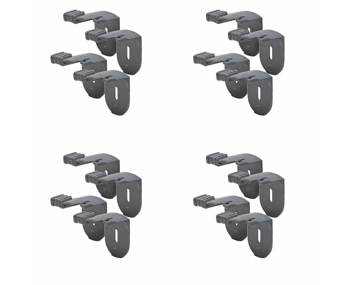 16pc Stakrax Plastic Wall Mounted Wine Rack Modular Brackets Support Silver