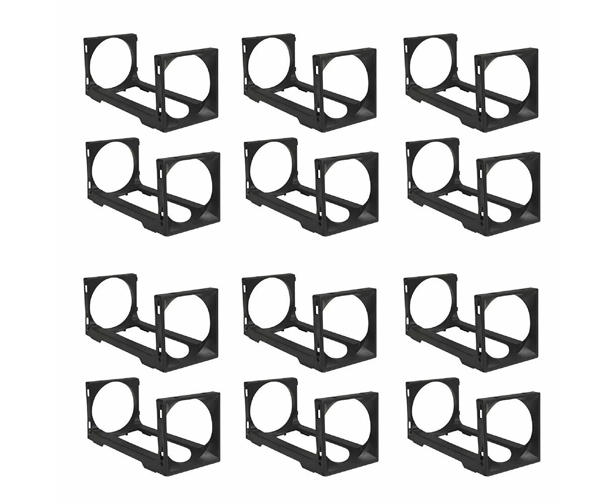 12pc Stakrax Wall Mounted Modules Barware Wine Rack Organiser 24x10.5cm Black