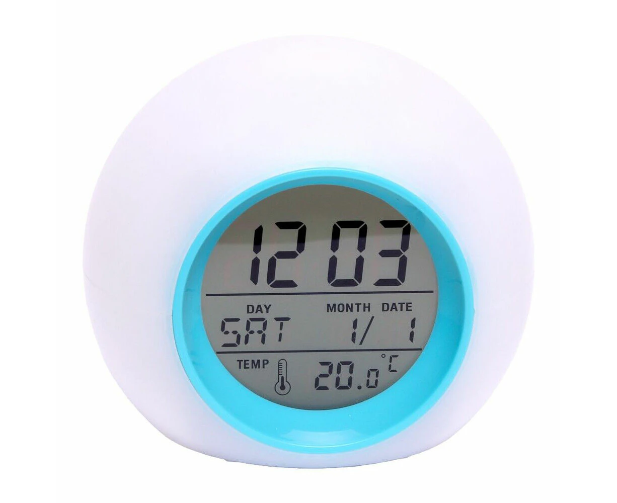 Liquid Ears Colour Changing Glow Light Alarm Clock w/ Temperature Display