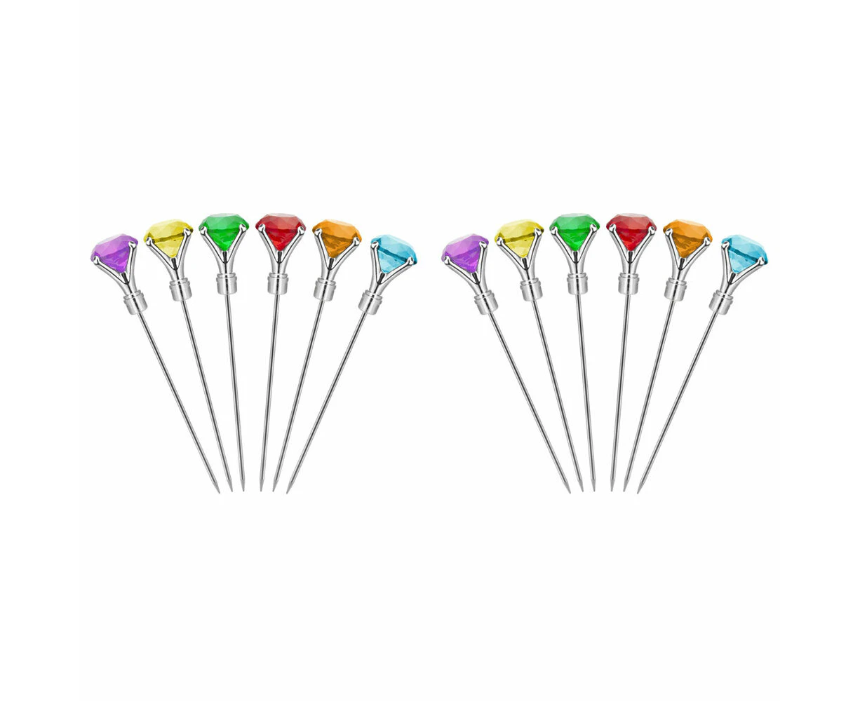 12pc Final Touch Diamond Cocktail Picks Barware Accessory 21cm Multicolour