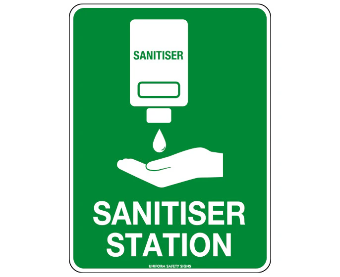 Poly Hand Sanitiser Station Sign 30 x 22.5cm