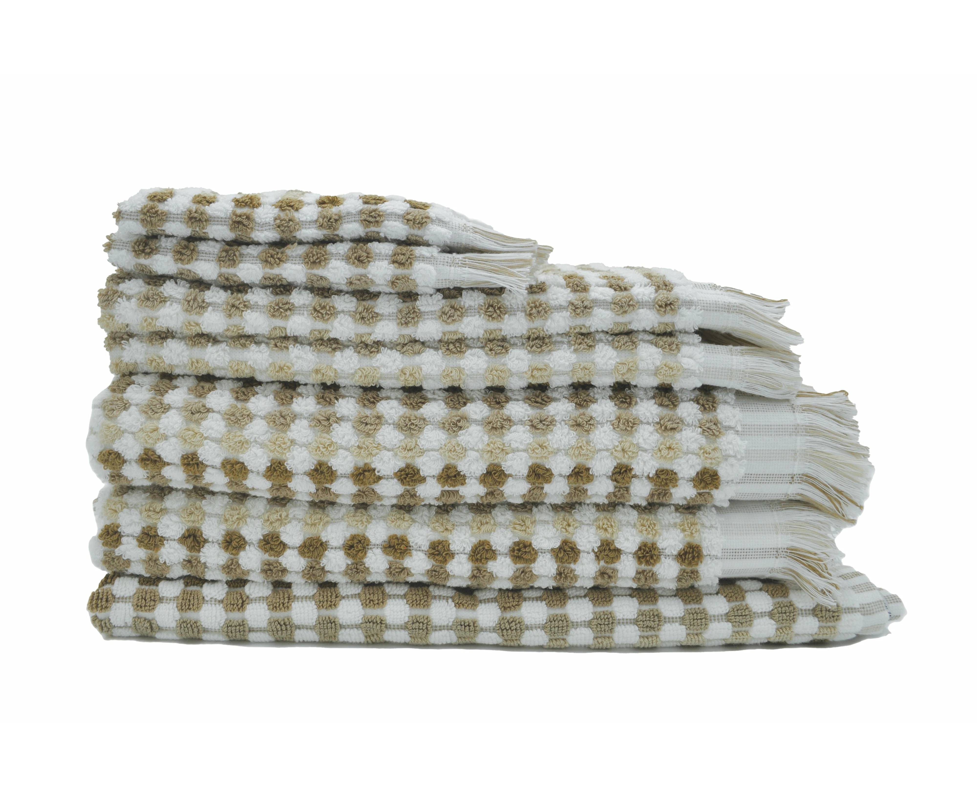 Jenny Mclean Pom Pom Towel 14PC - Natural tones