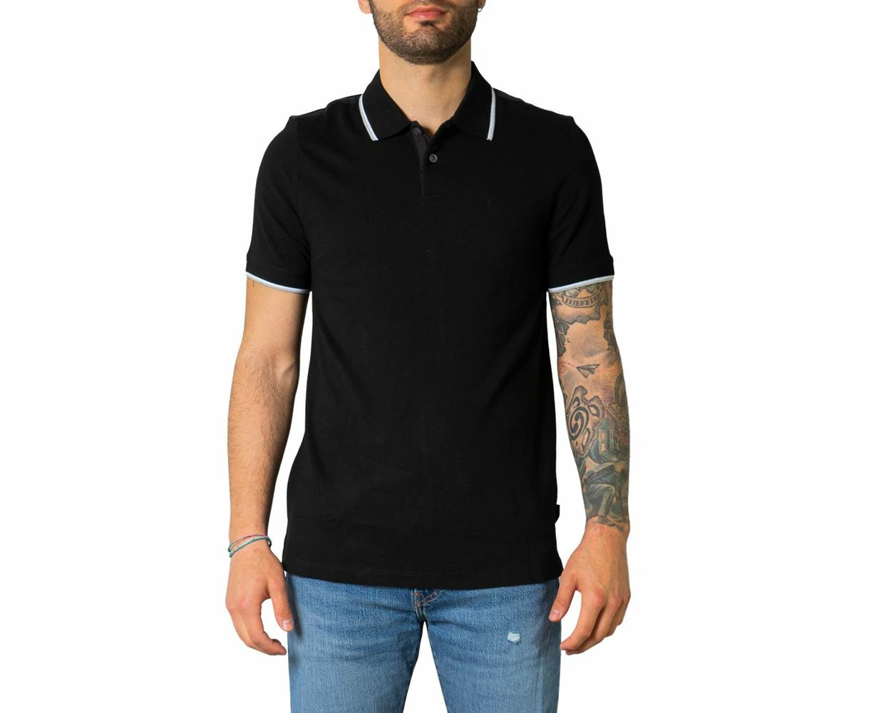 Armani Exchange Black Cotton Polo Shirt