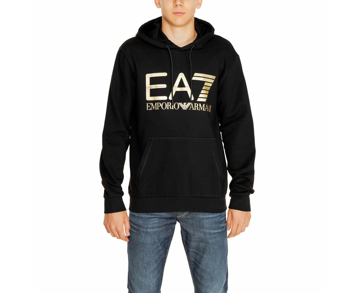 Ea7 Emporio Armani Black Cotton Sweater