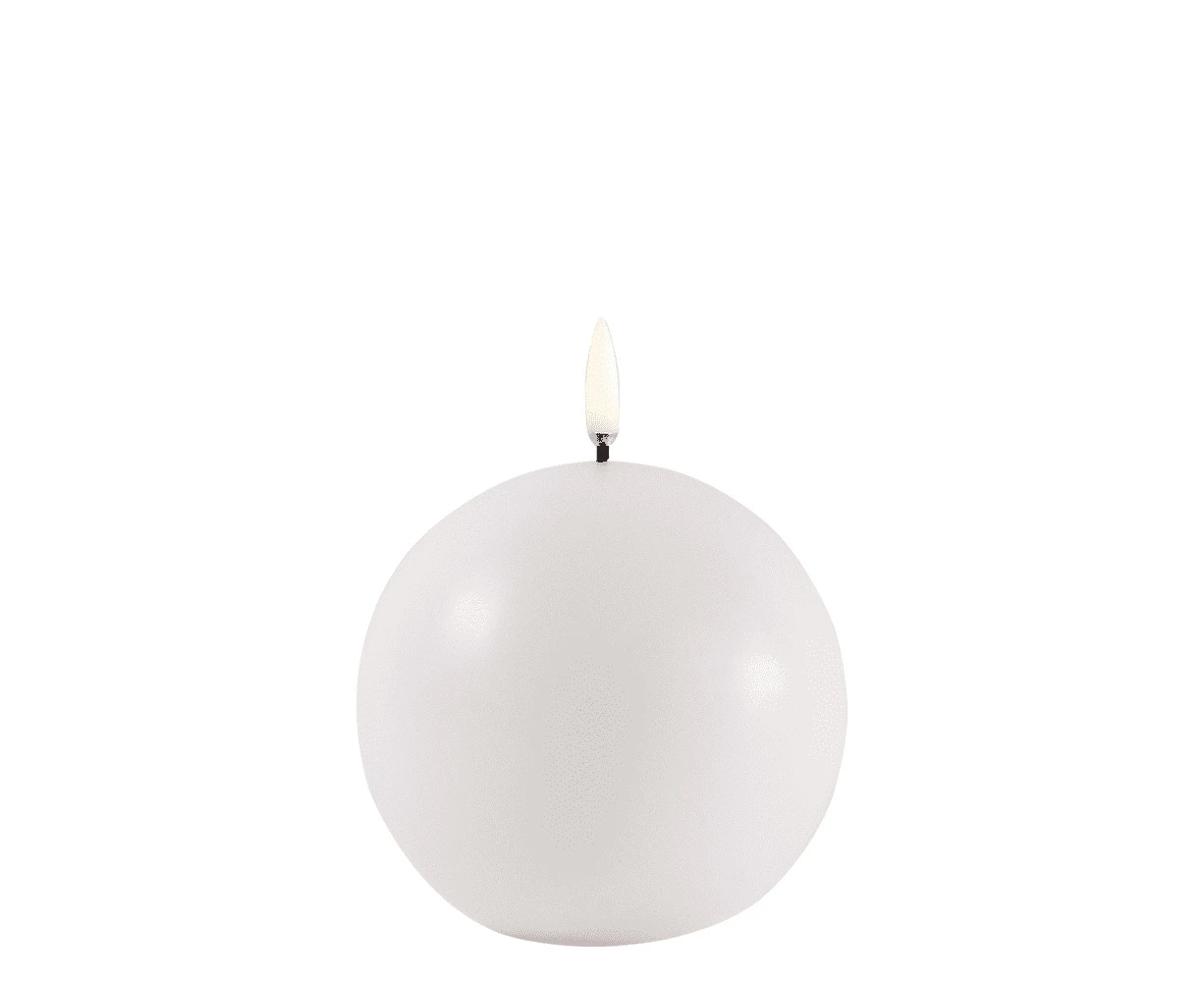 Uyuni Lighting Round Flameless Candle 10x10cm Nordic White BA-NW10010