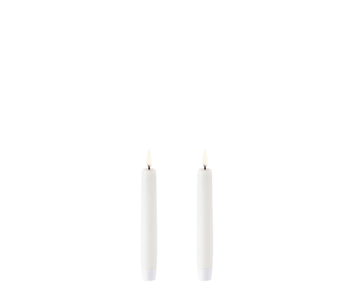 Uyuni Lighting Taper Flameless Candles 2 Pack 2.3x15cm Nordic White NW02315-2