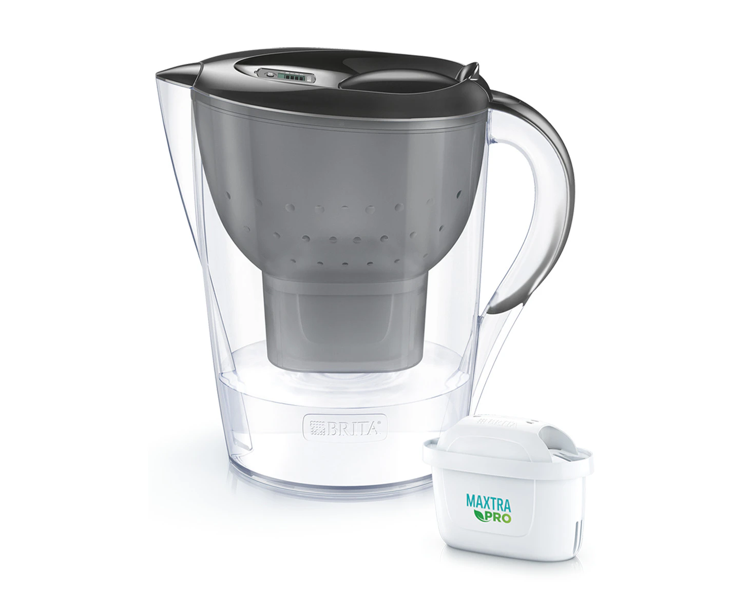 BRITA Marella 2.4 L Water Filter Jug with 1 MAXTRA+ Filter Cartridges  Replacement - Graphite