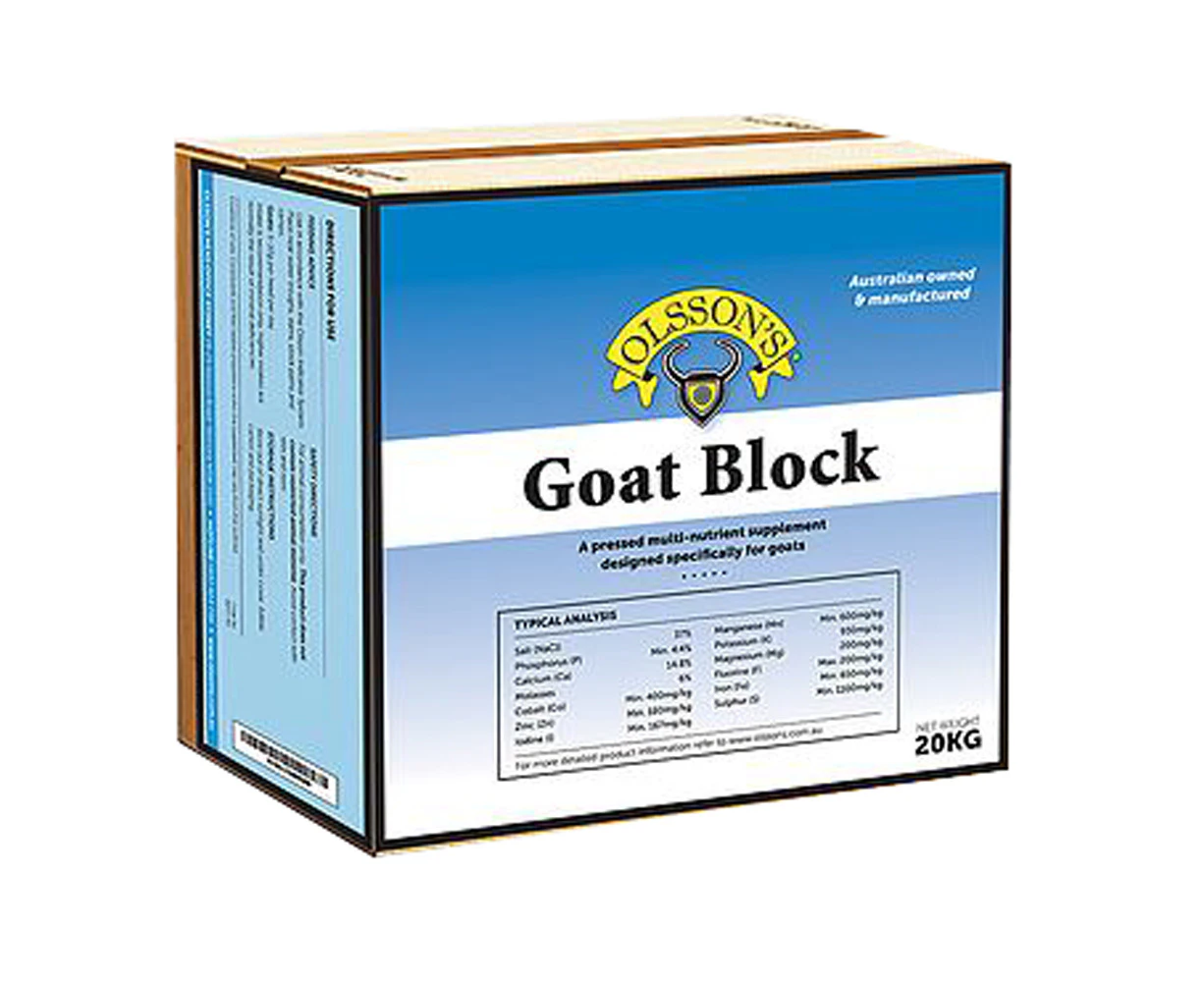 Olsson Goat Block Salt Based Supplement for Goats 12 x 2kg