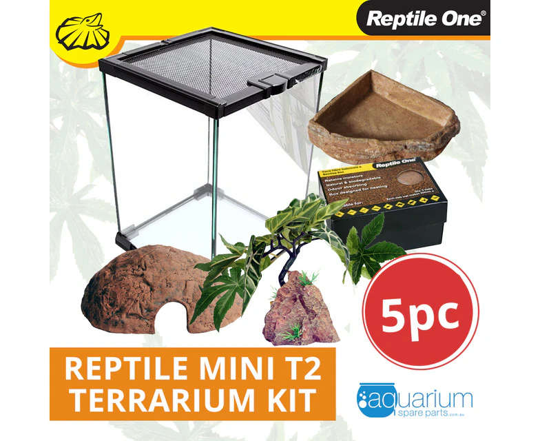 Reptile One Mini T2 Glass Terrarium Kit - 5 Pieces (46191-KIT)