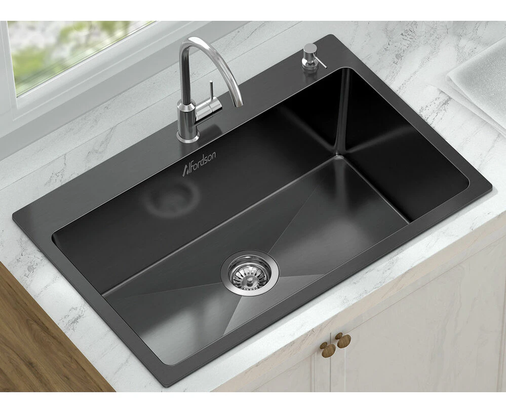 ALFORDSON Kitchen Sink Stainless Steel Basin 680X450MM Black