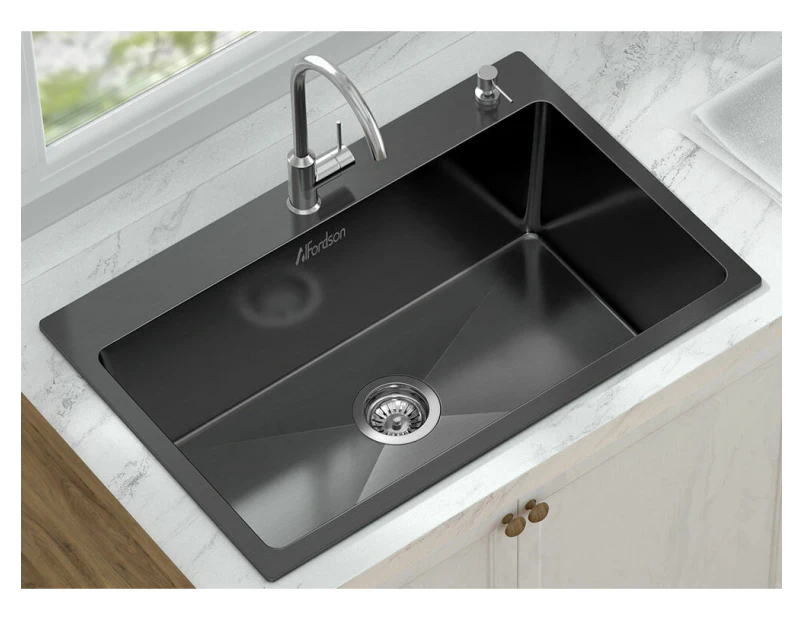 ALFORDSON Kitchen Sink Stainless Steel Basin 680X450MM Black