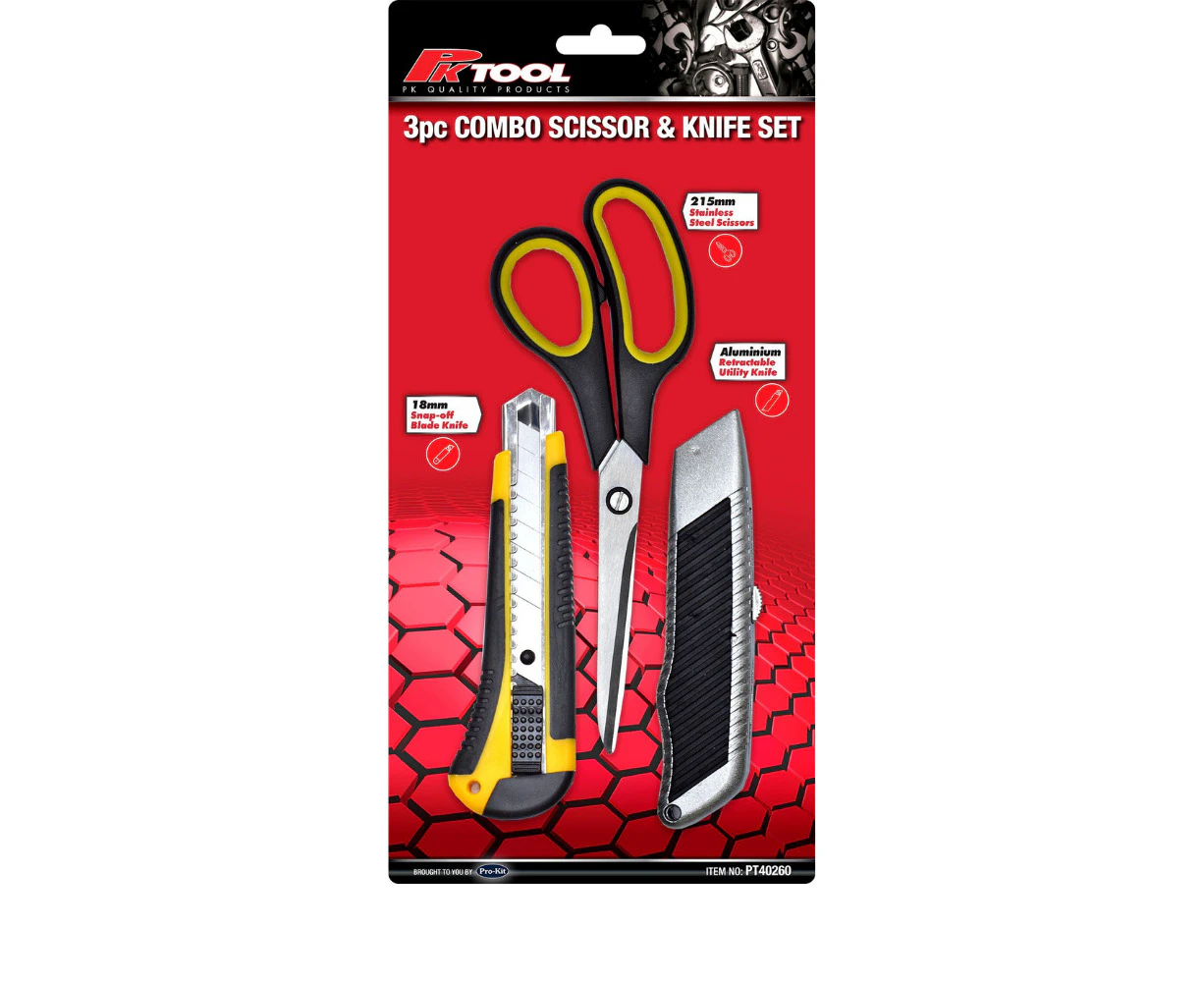 PK Tool Knife And Scissor Set 3 Piece PT40260