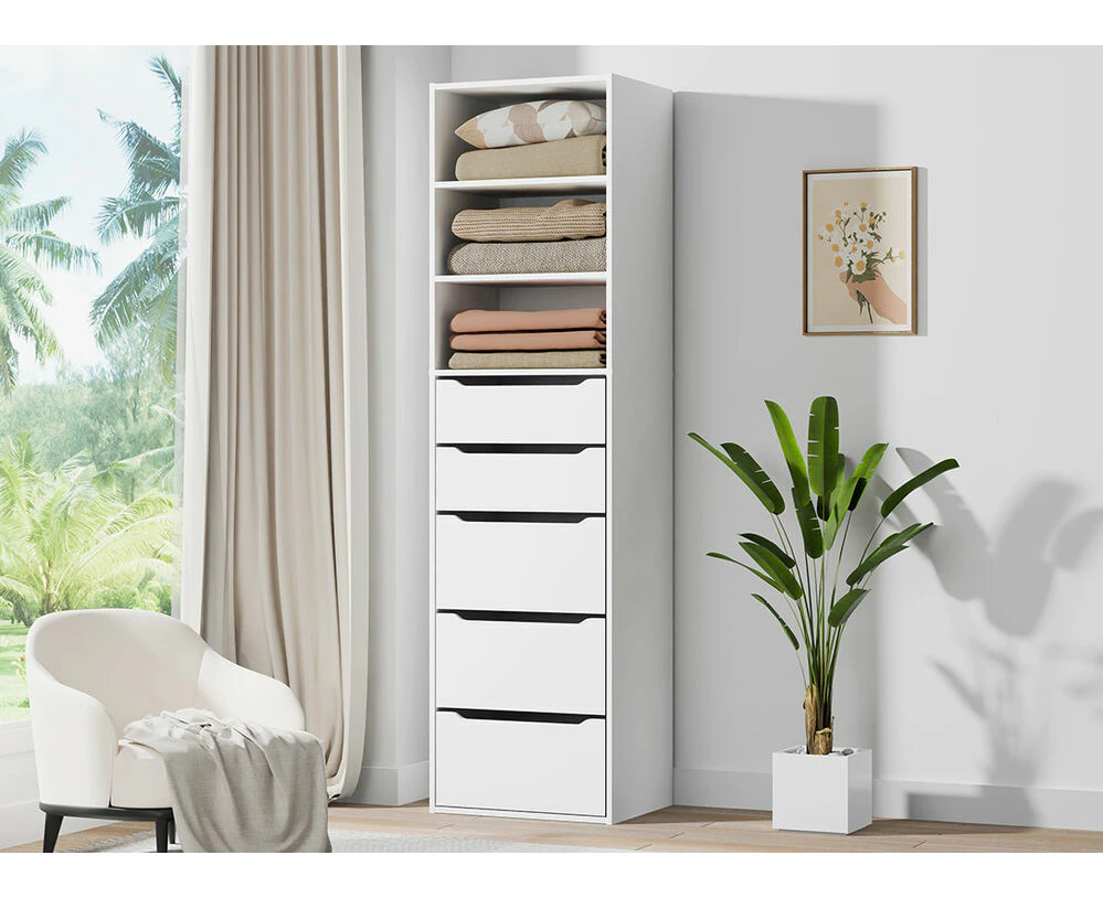 ALFORDSON Wardrobe Clothes Storage Organizer Closet Cabinet 5 Drawers White