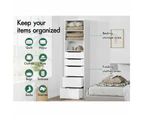 ALFORDSON Wardrobe Clothes Closet Storage Cabinet 5 Drawers White