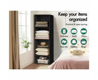 ALFORDSON Wardrobe Clothes Closet Storage Cabinet 5 Shelves Black