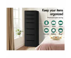 ALFORDSON Wardrobe Clothes Closet Storage Cabinet 7 Drawers Black