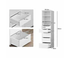 ALFORDSON Wardrobe Clothes Closet Storage Cabinet 5 Drawers White