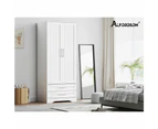 ALFORDSON Wardrobe Clothes Storage Cabinet Organizer Drawer Hanging Rod White