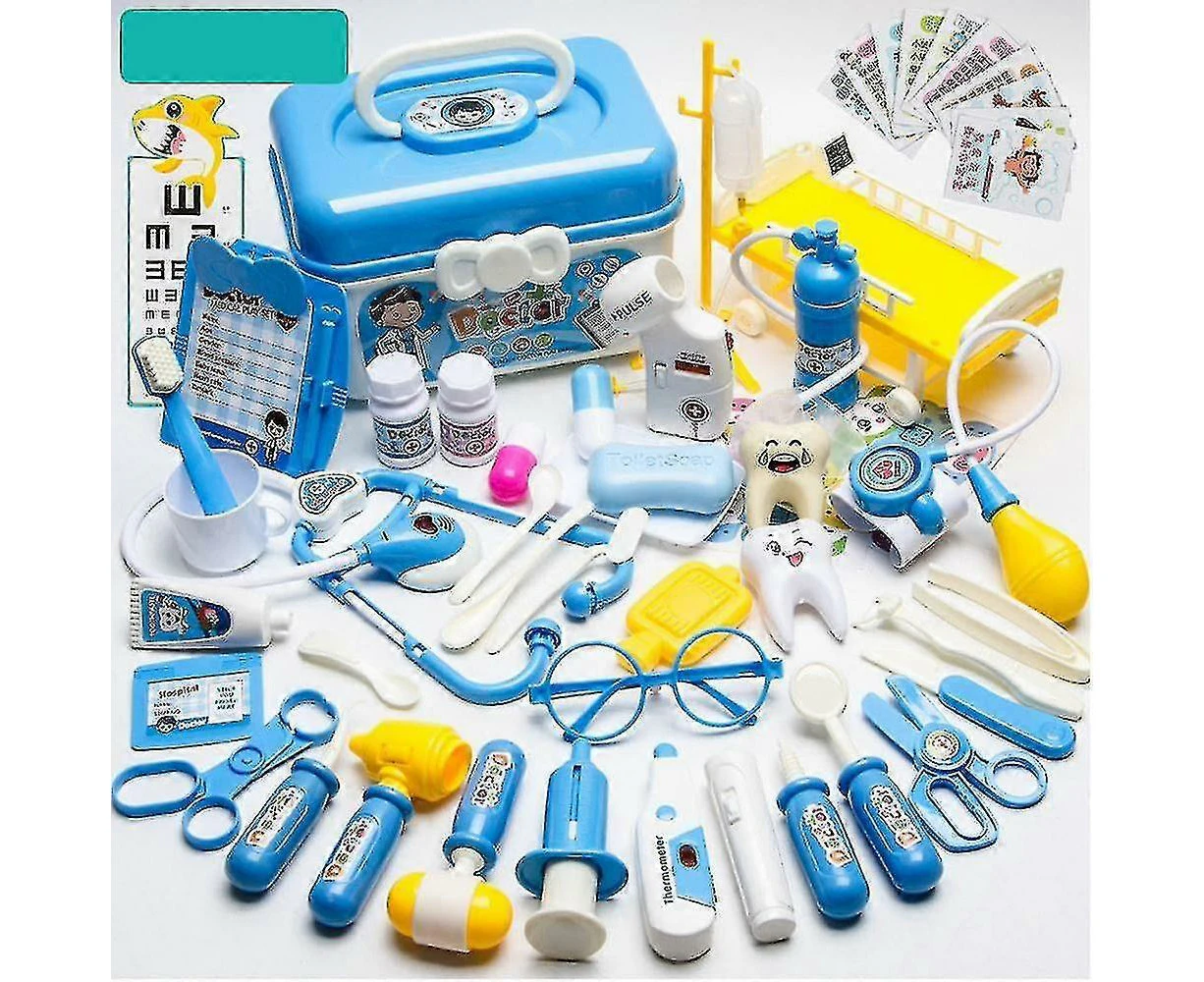 Kids Doctor Case Toy, Doctor Kit Stetoscope Tools Gift For Boy And Girl (blue)