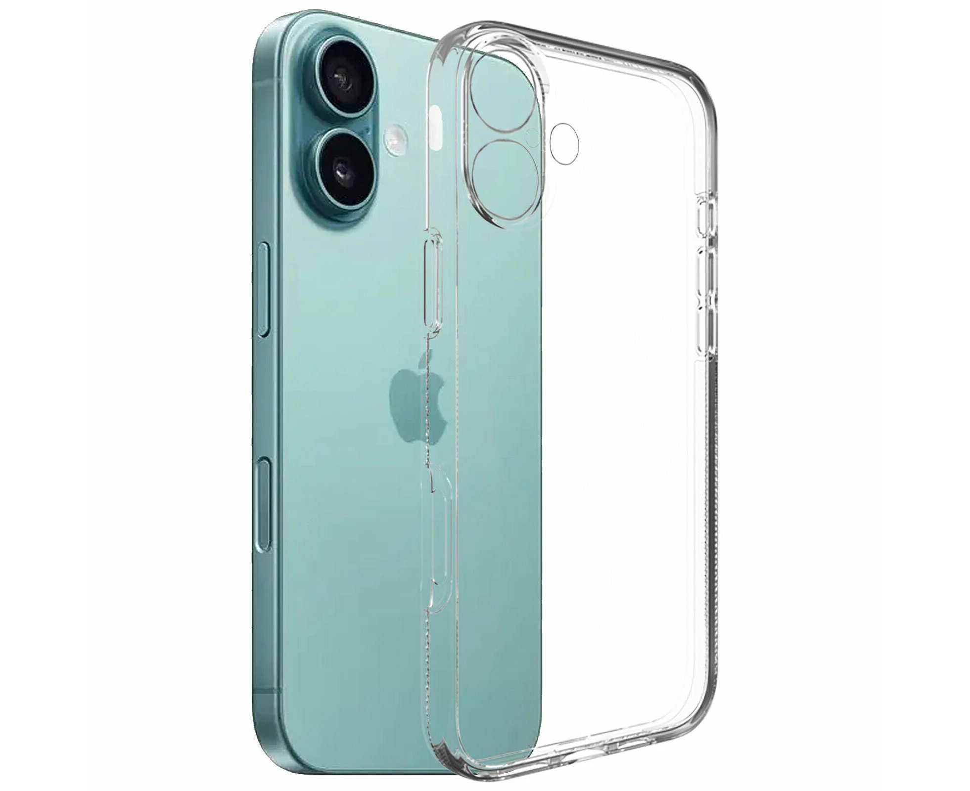 For Apple iPhone 16 Slim Transparent Clear Bumper Back Soft Phone Case Cover