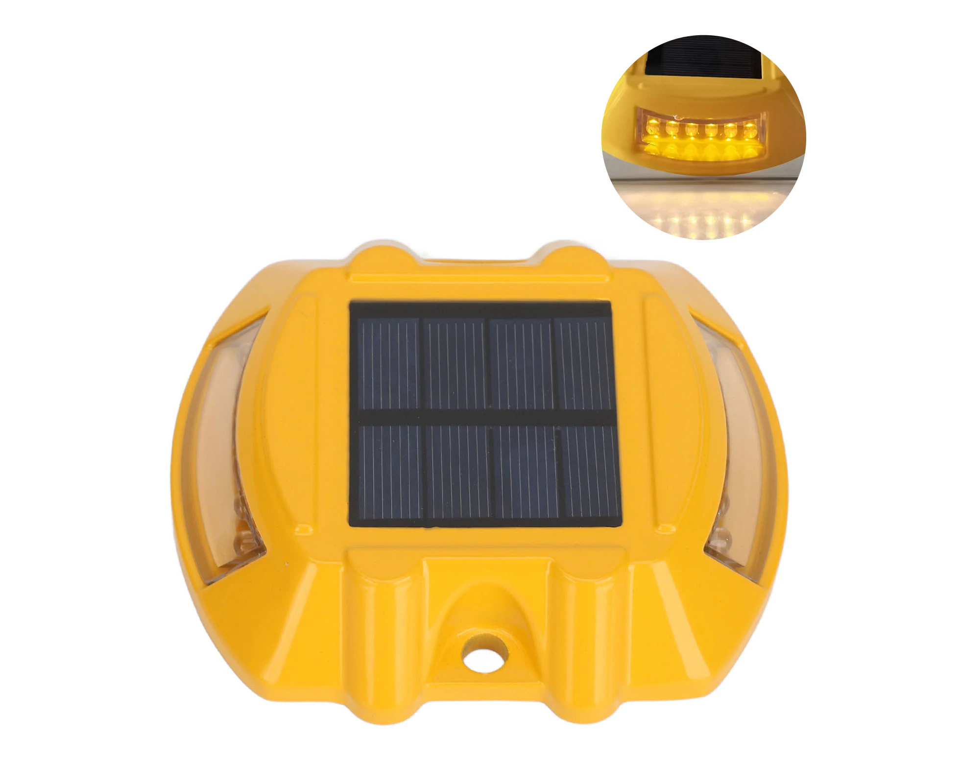 Solar Dock Lights Professional IP68 Waterproof Cast Aluminium Automatic Induction LED Driveway Lights for Garden Backyard Patio Yard 6V 1.8W Yellow Lightin