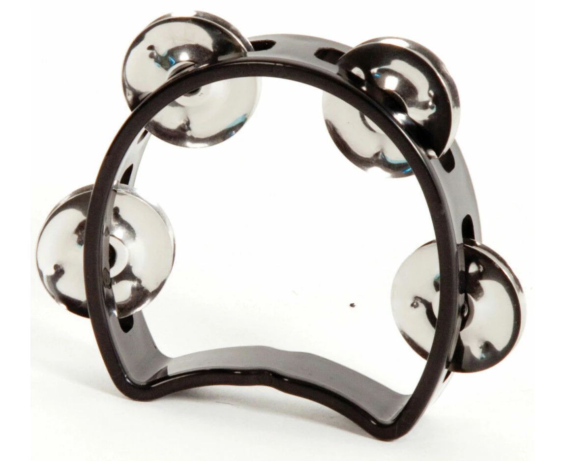 MANO PERCUSSION 3.5" Junior Tambourine, Headless, Black  ABS rim, jingles