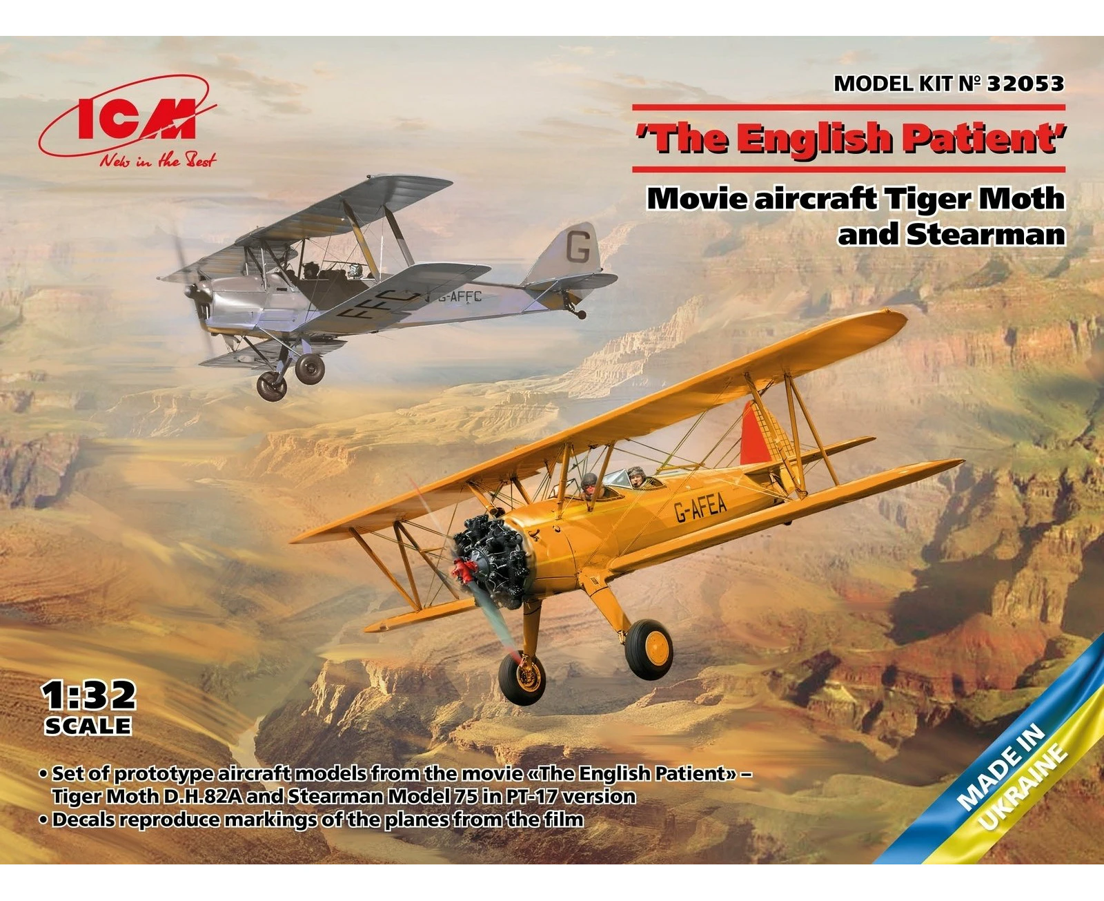 ICM 1:32 The English Patient Movie Aircraft Tiger Moth and Stearman