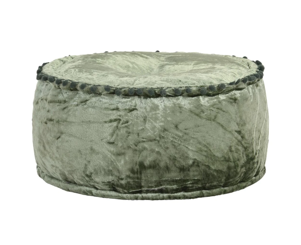 vidaXL Round Pouffe Velvet 40x20 cm Green