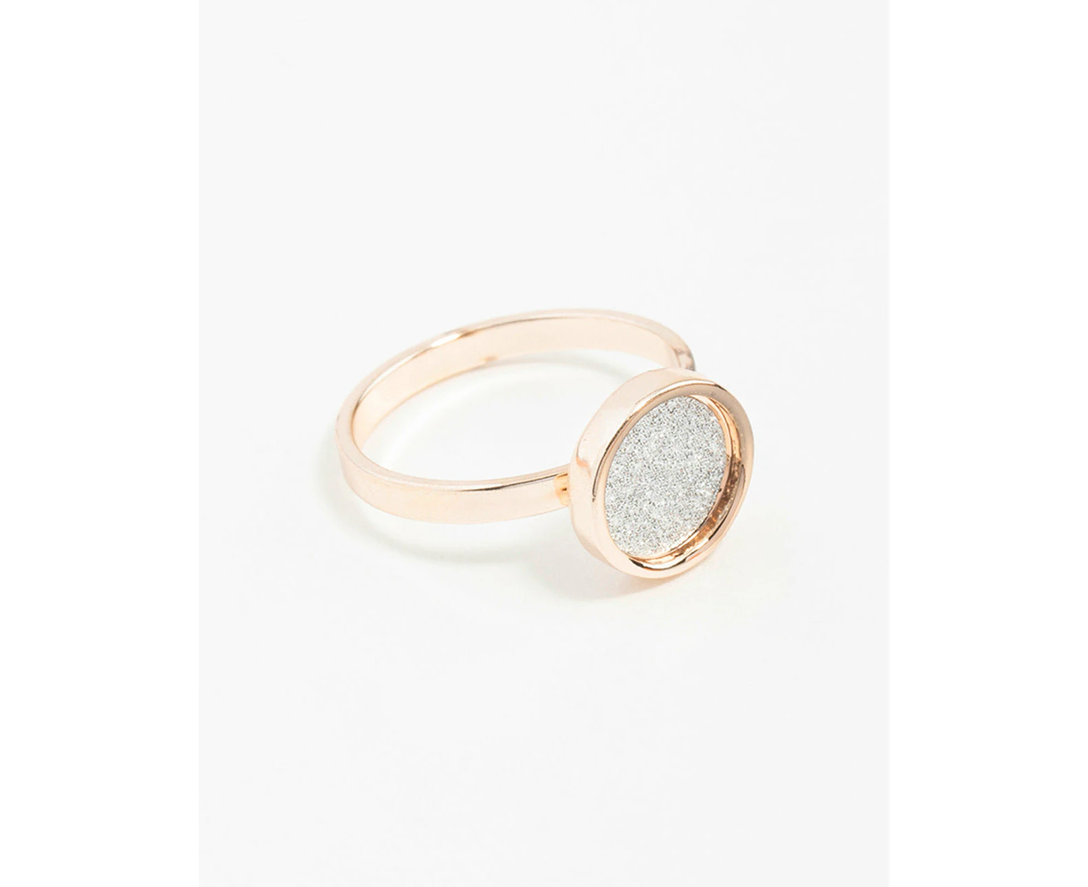 Rose Gold Circle Glitter Paper Ring