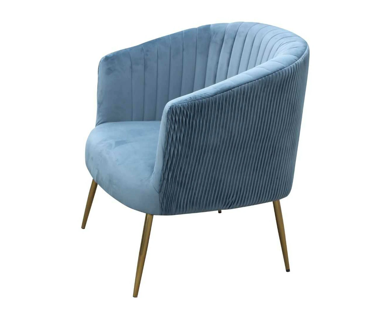 BT Perla Velvet Upholstered Fluted Back Armchair