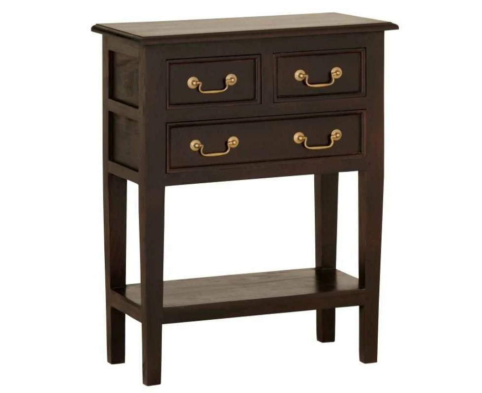 CT Midnight Noir Solid Timber 3 Drawer Sofa Table