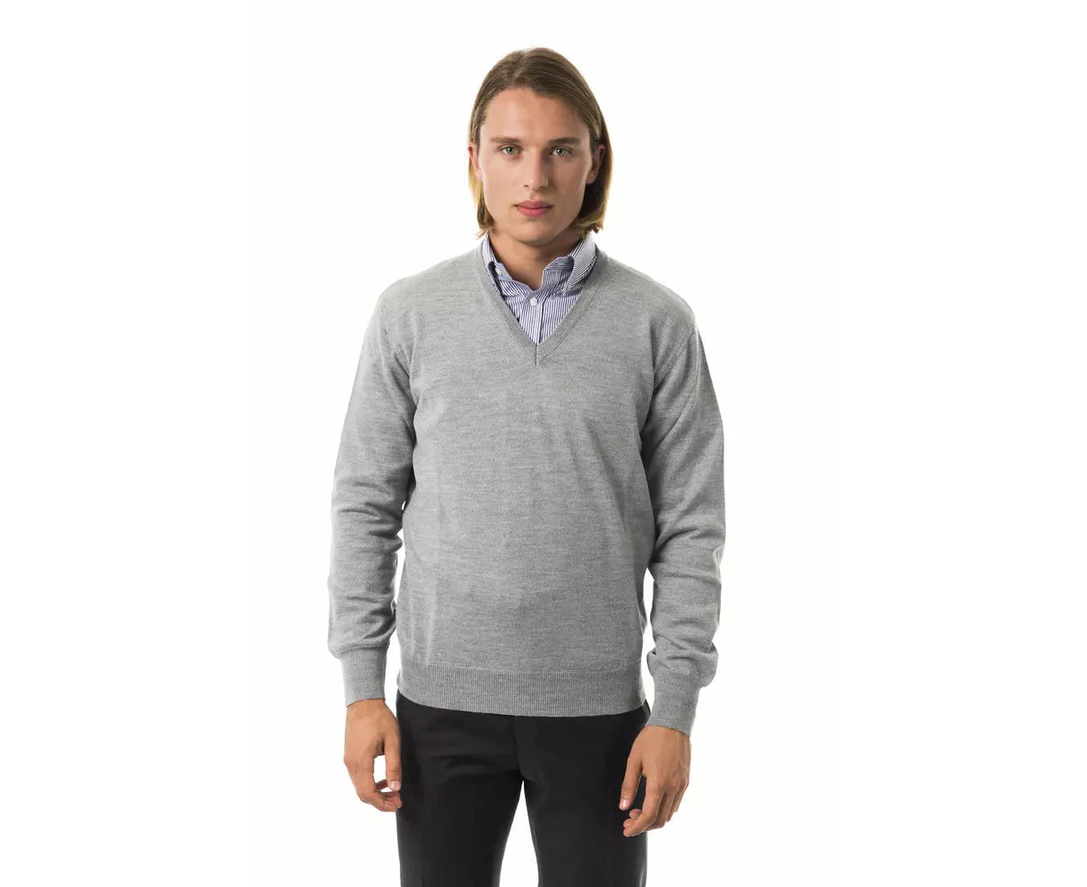 Uominitaliani Gray Wool Men Sweater