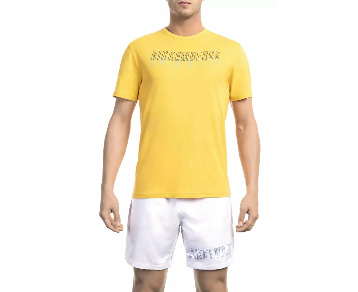 Bikkembergs Yellow Cotton Men T Shirt