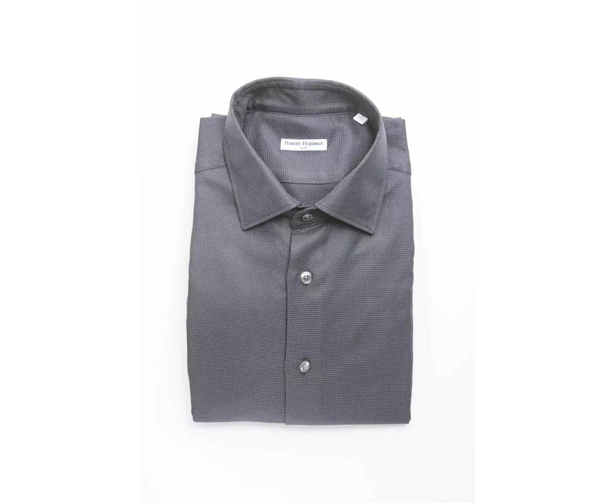 Robert Friedman Blue Cotton Men Shirt