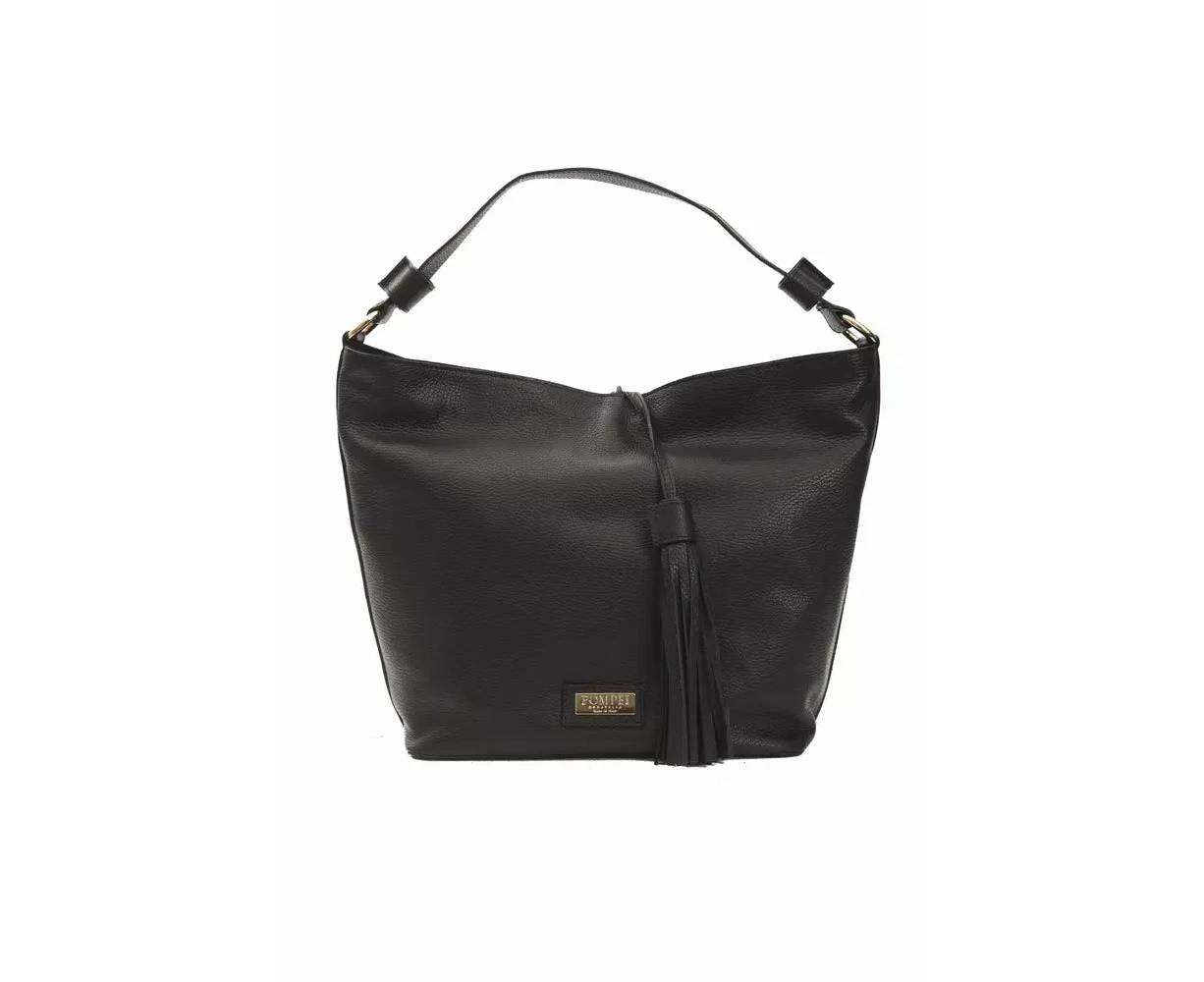 Pompei Donatella Black Leather Women Shoulder Bag