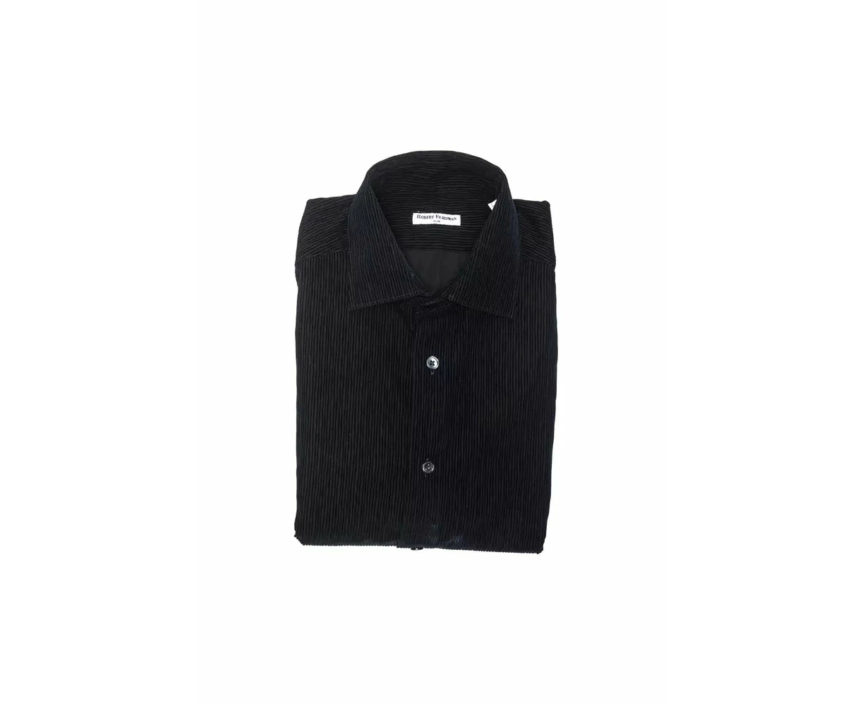 Robert Friedman Black Cotton Men Shirt