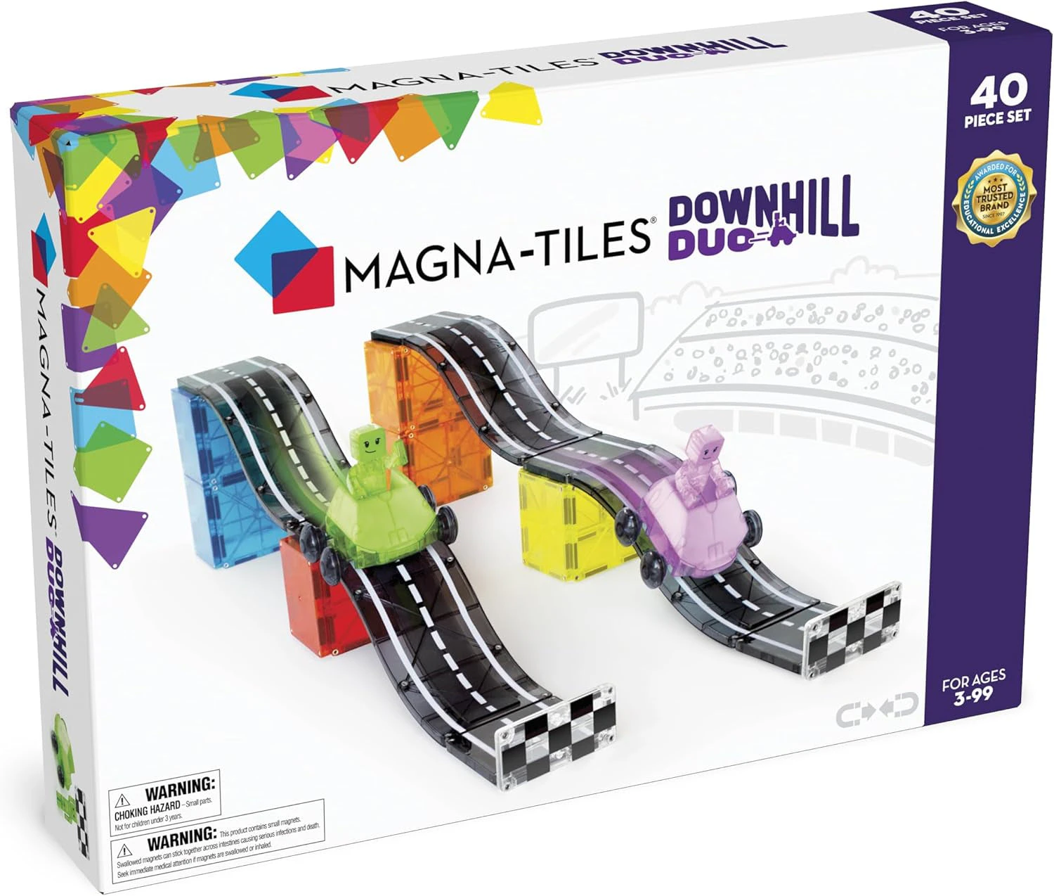 Magna-Tiles Downhill Duo Magnetic Construction 40-Piece Set