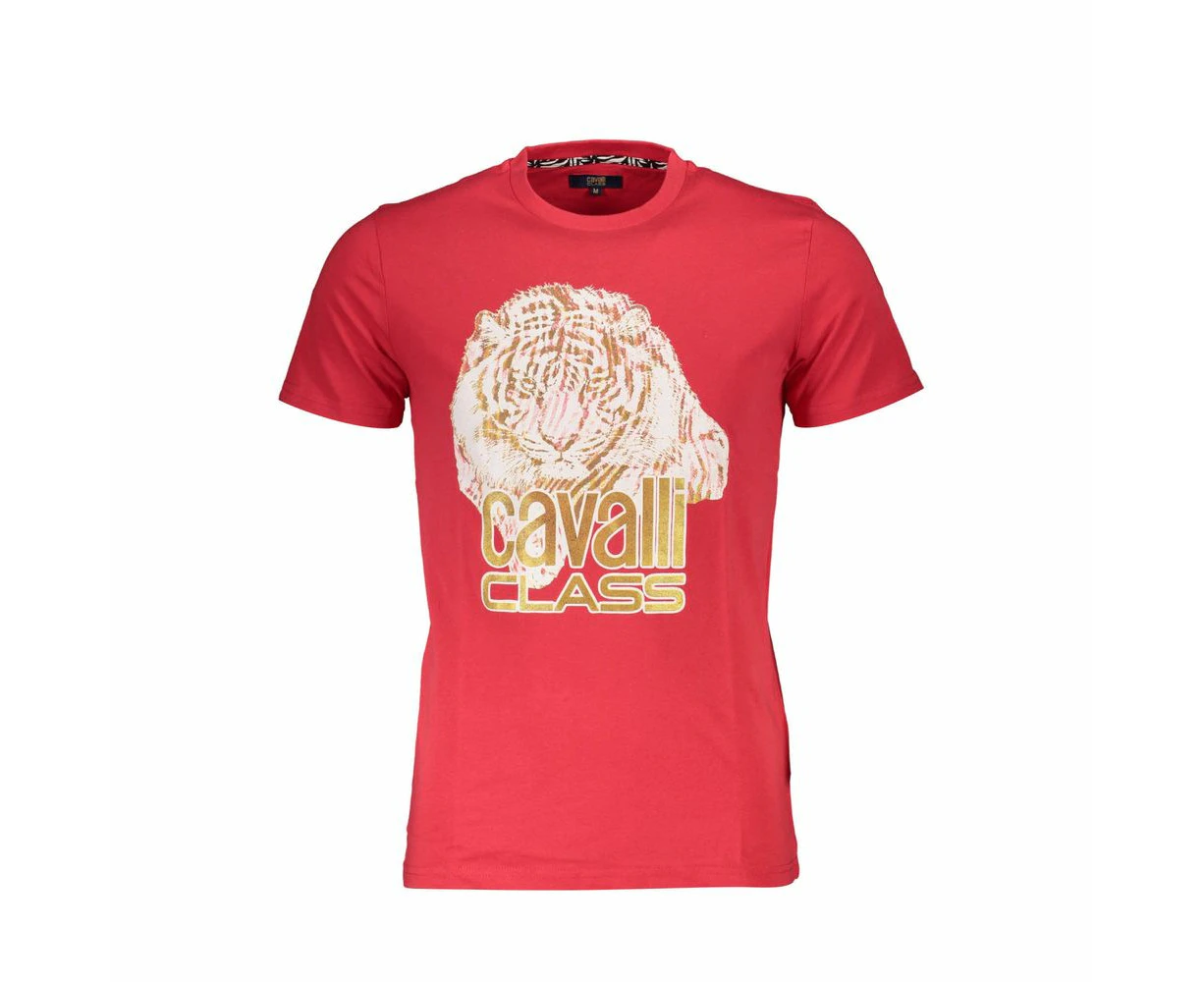 Cavalli Class Red Cotton T Shirt