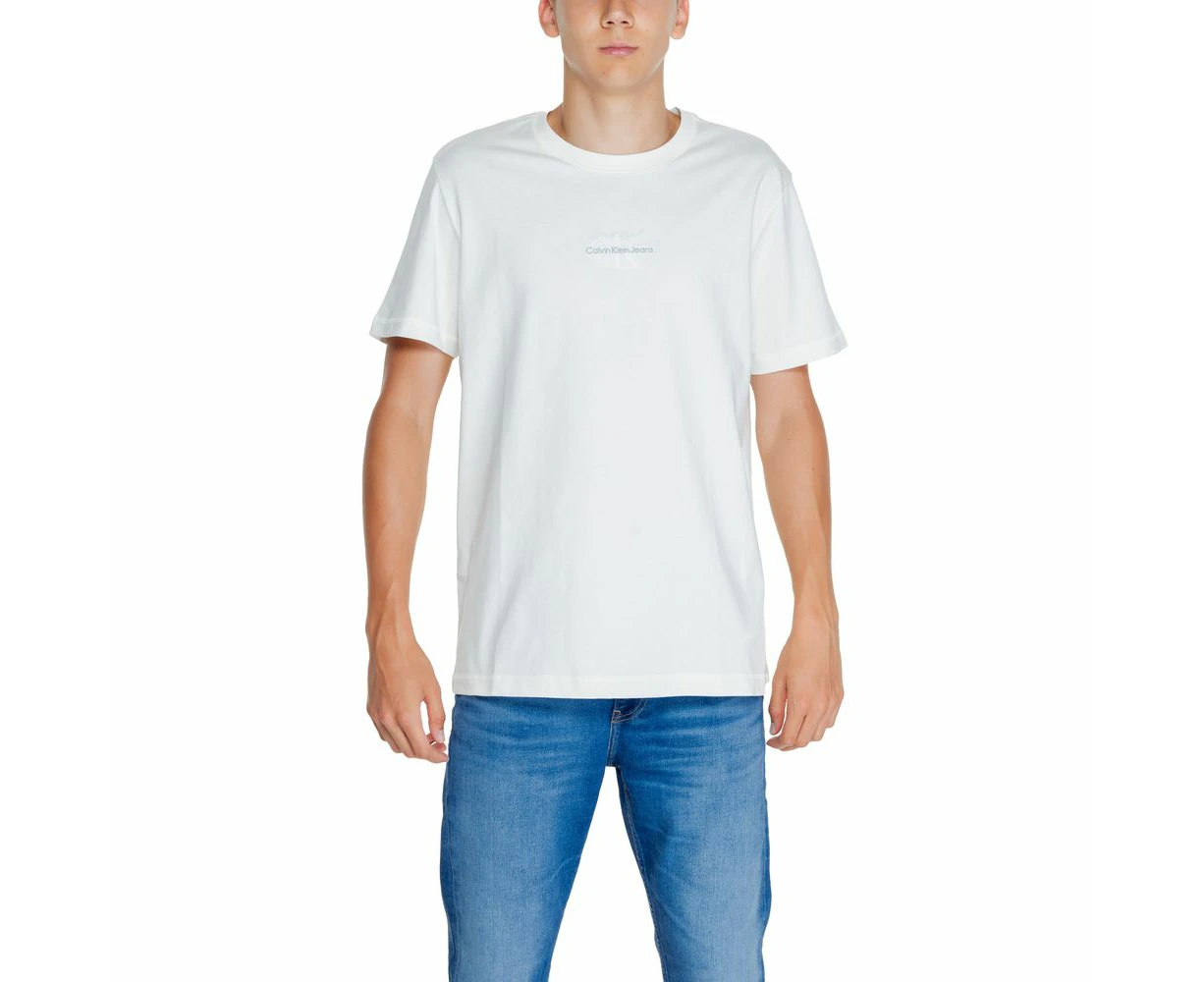 Calvin Klein Jeans Cream Cotton Rigenerato T Shirt