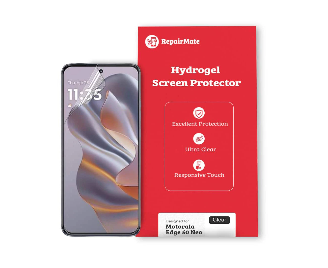 Motorola Edge 50 Neo Compatible Premium Hydrogel Screen Protector With Full Coverage Ultra HD - [ 2 X Front + 2 X Back ] Protector