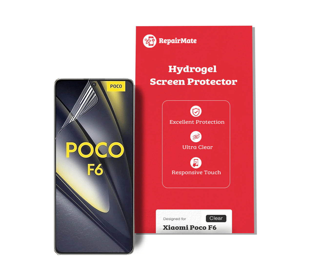 Xiaomi Poco F6 Compatible Hydrogel Screen Protector Full Cover [2 Pack] - [2X Front] Protector