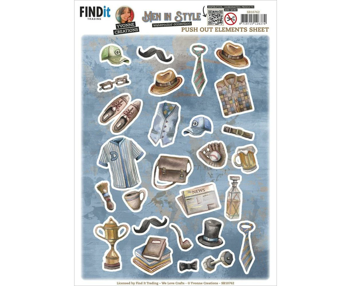 Find It Trading Yvonne Creations Punchout Sheet Men In Style - Small Elements B*