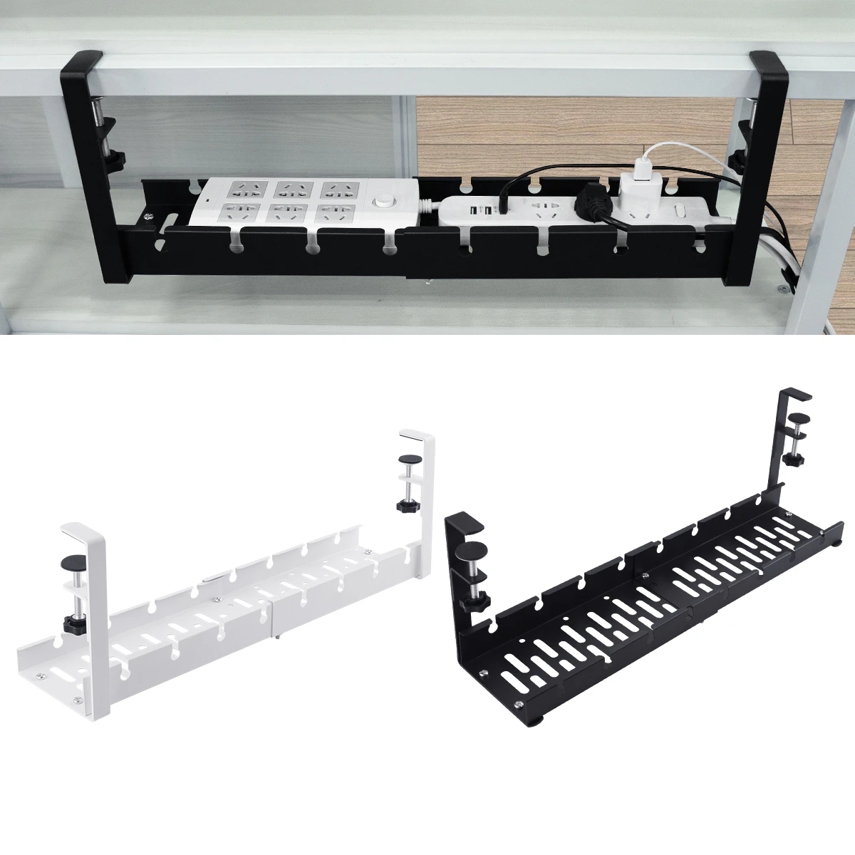 Cable Organiser Management Tray Under Desk Cable trays Hide cord organizer Wire holder Desk Basket Rack