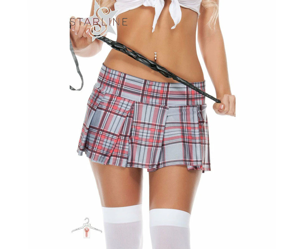 Starline Plaid School Girl Skirt - Grey