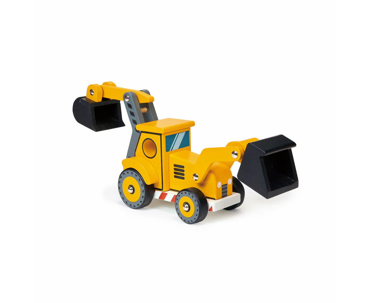 Mentari Wooden The Backhoe Construction Vehicle Kids/Children Play Toy 3y+