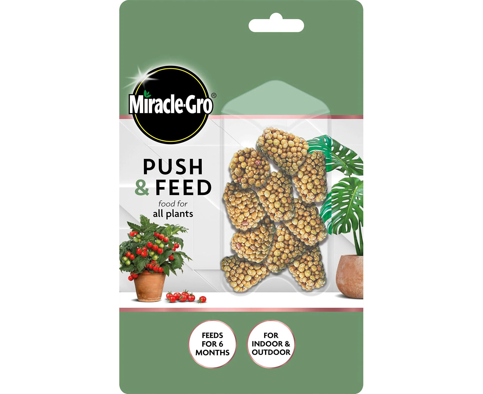 Miracle-Gro Push & Feed Plant Food Cones (10-Pack), All-Purpose Indoor/Outdoor Fertilizer, Pet-Safe, 6-Month Feeding, 70g