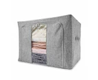 Linen Look Collapsible Box with Window, Extra Large, Charcoal - Anko