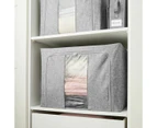 Linen Look Collapsible Box with Window, Extra Large, Charcoal - Anko