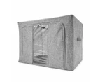 Linen Look Collapsible Box with Window, Extra Large, Charcoal - Anko