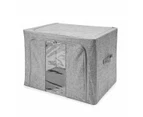 Linen Look Collapsible Box with Window, Extra Large, Charcoal - Anko